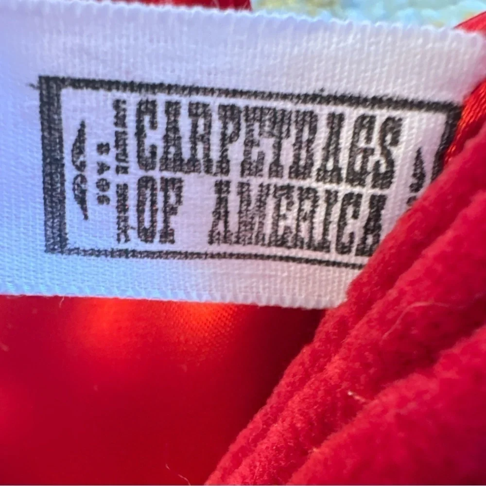 Carpet Bags of America Vintage 1960’s Red Quilted Floral Ribbon Shoulder Bag